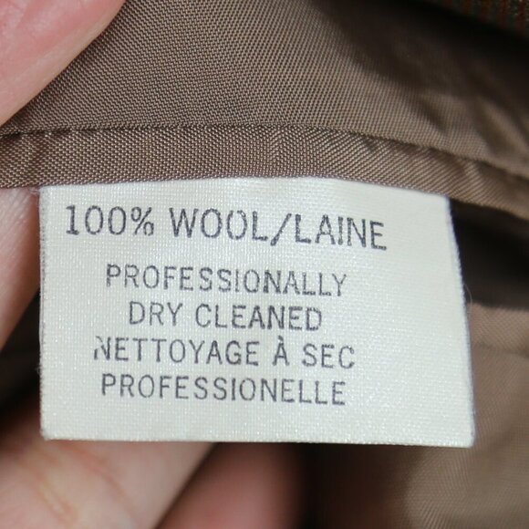 Ermenegildo Zegna Vintage Men's Wool Plaid Print Brown Sport Coat Size 42 Tall - Picture 6 of 12